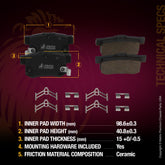 WHAT'S IN THE KIT: 2x Rear Brake Rotor 08.A446.10, 1x Rear Ceramic Brake Pad Set D813